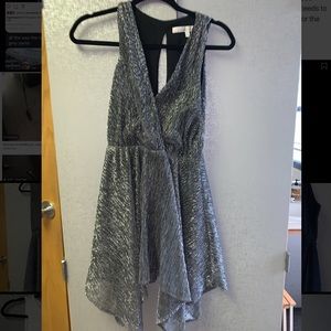 Lovers + Friends Silver Strapless Dress